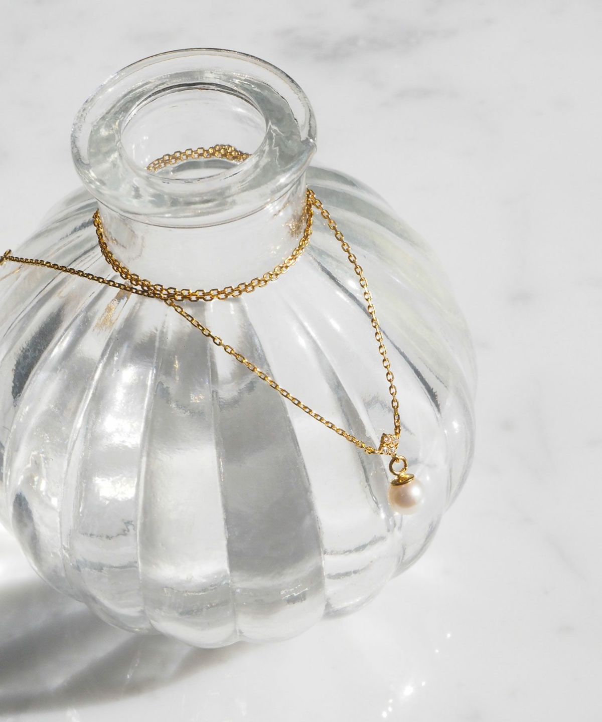 [SV925]キャトルビジューアコヤパールネックレス