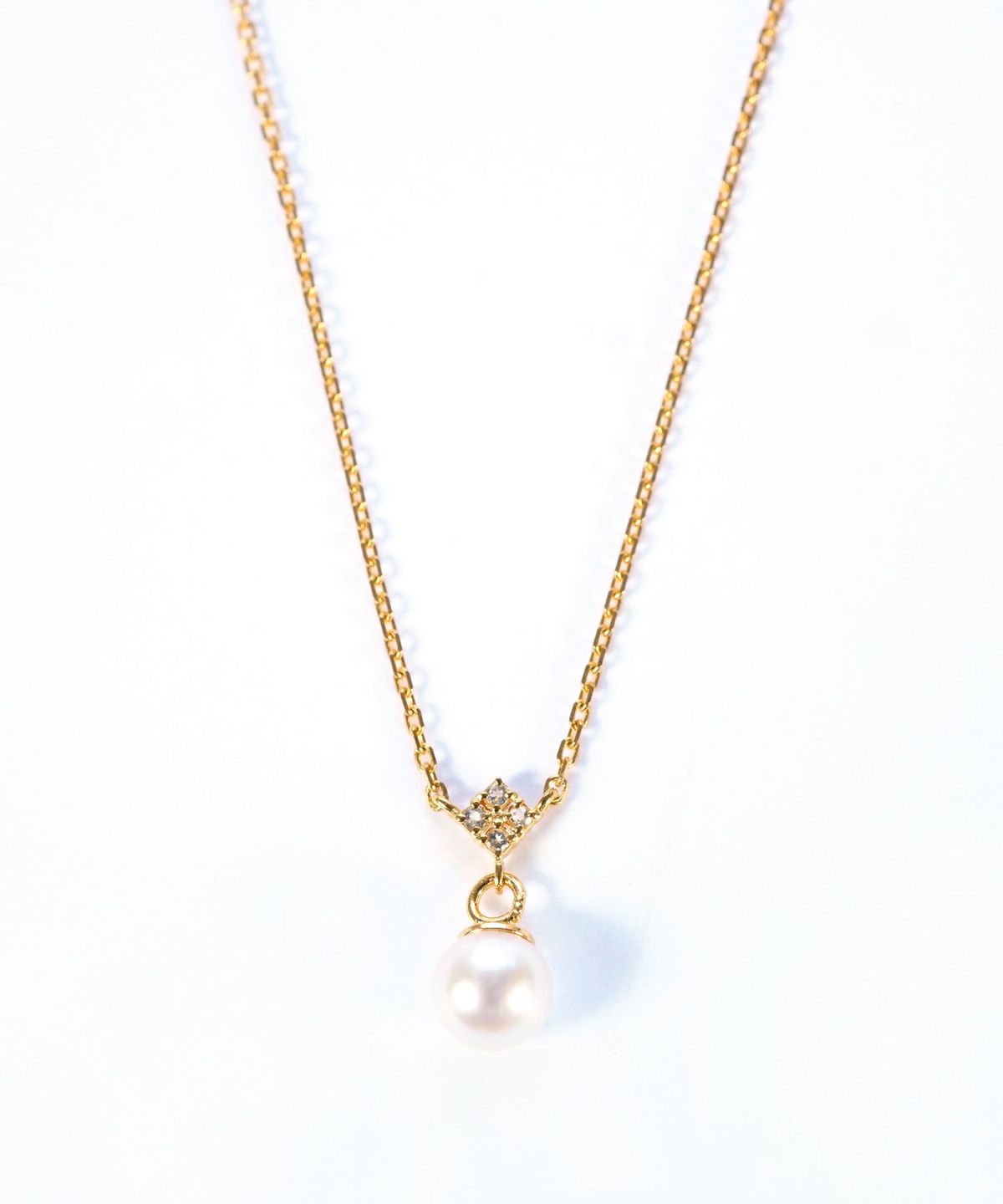 [SV925]キャトルビジューアコヤパールネックレス