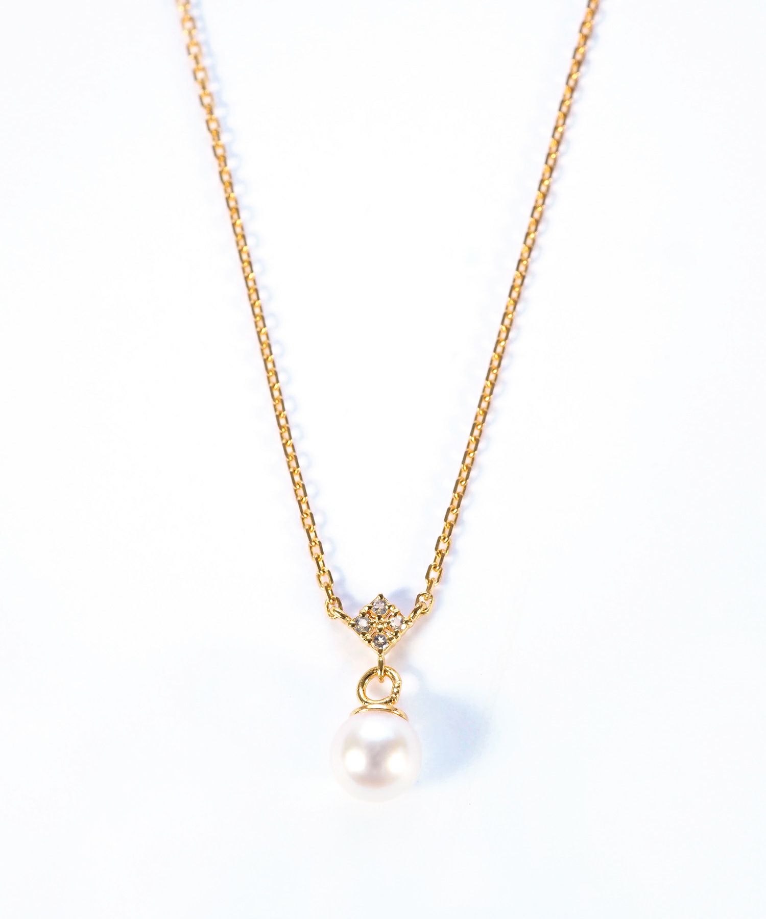 [SV925]キャトルビジューアコヤパールネックレス