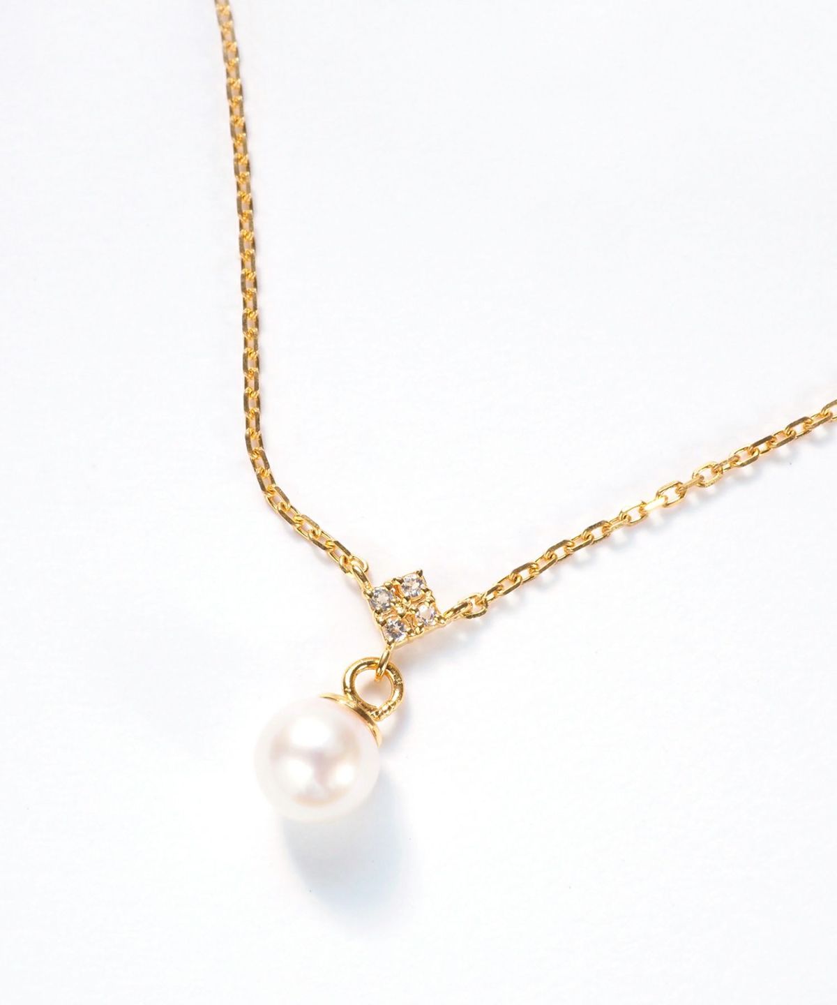 [SV925]キャトルビジューアコヤパールネックレス