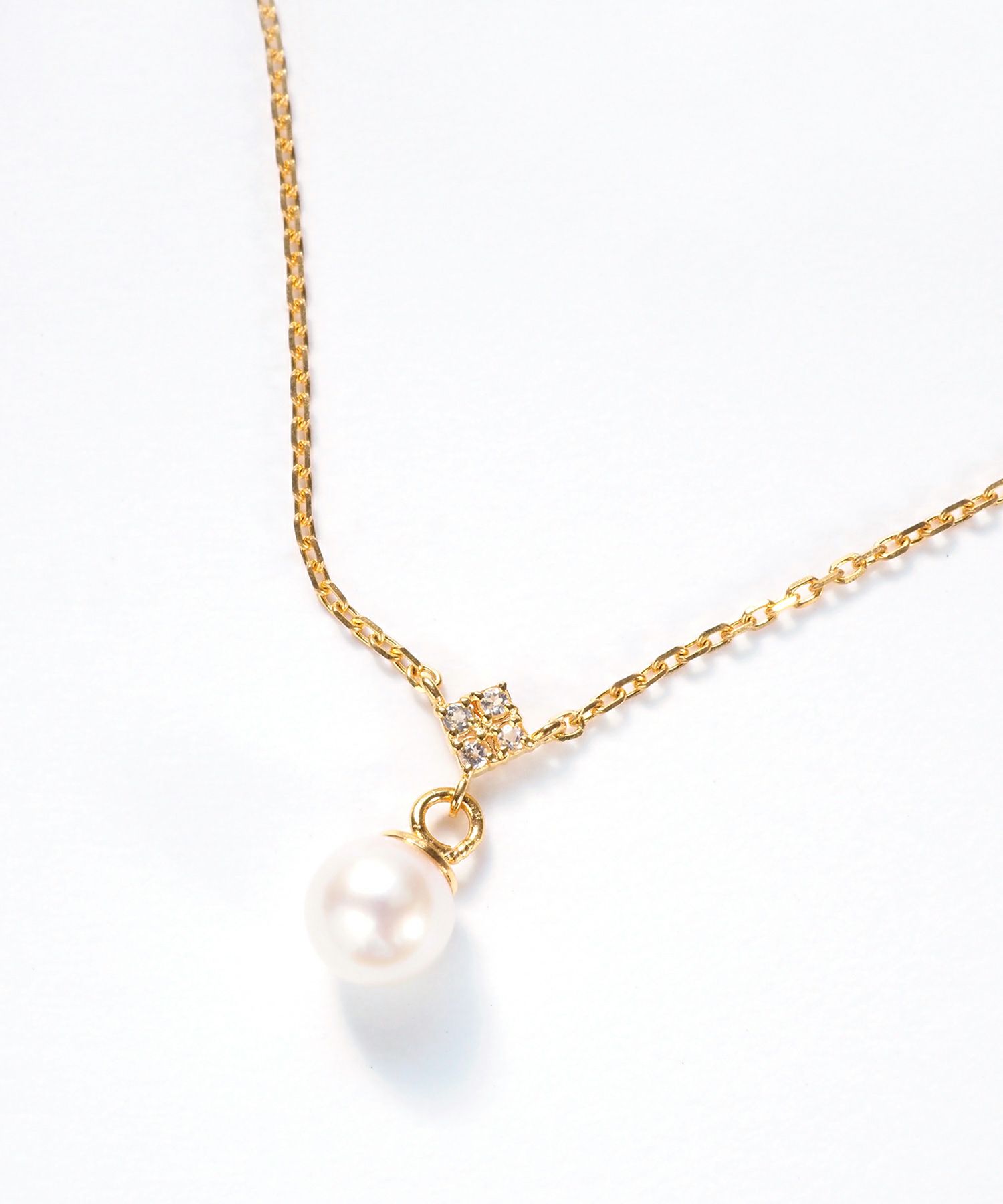 [SV925]キャトルビジューアコヤパールネックレス