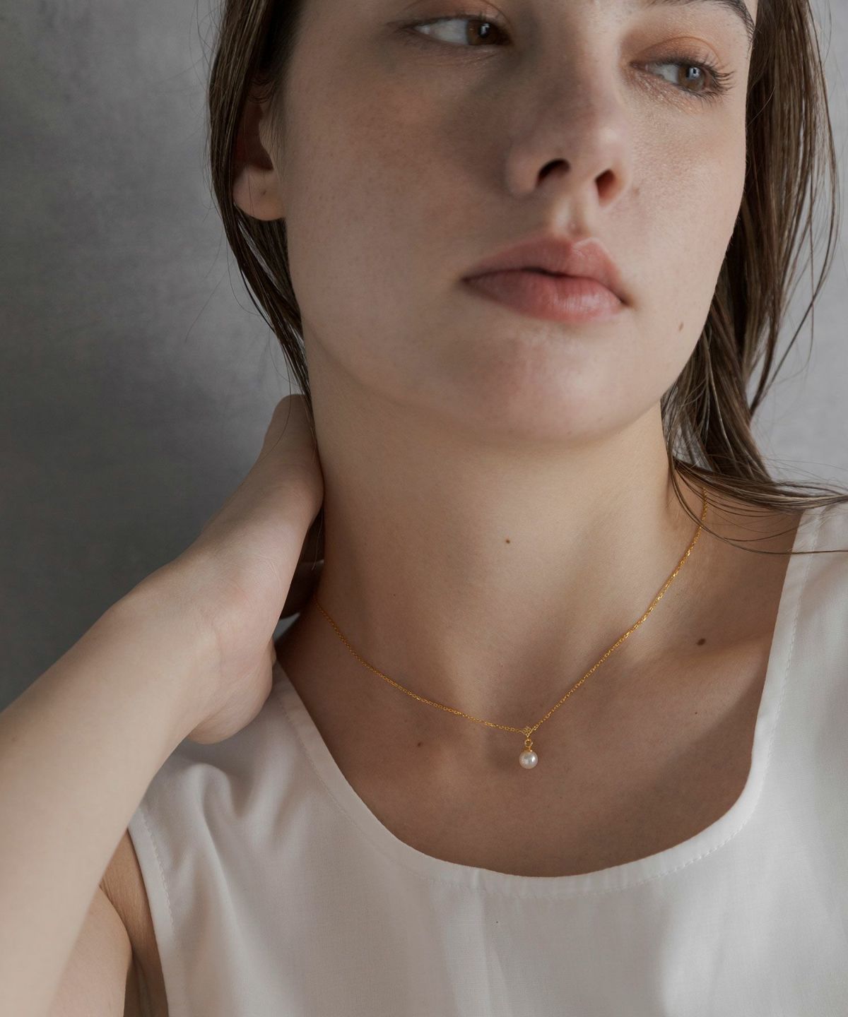 [SV925]キャトルビジューアコヤパールネックレス