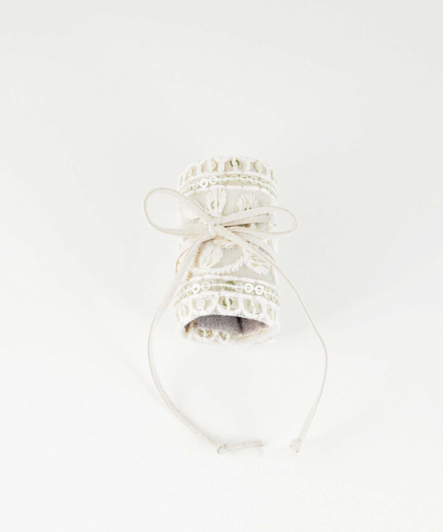 シークイン刺繍フラワーフック付きシュフィー【Zoule】