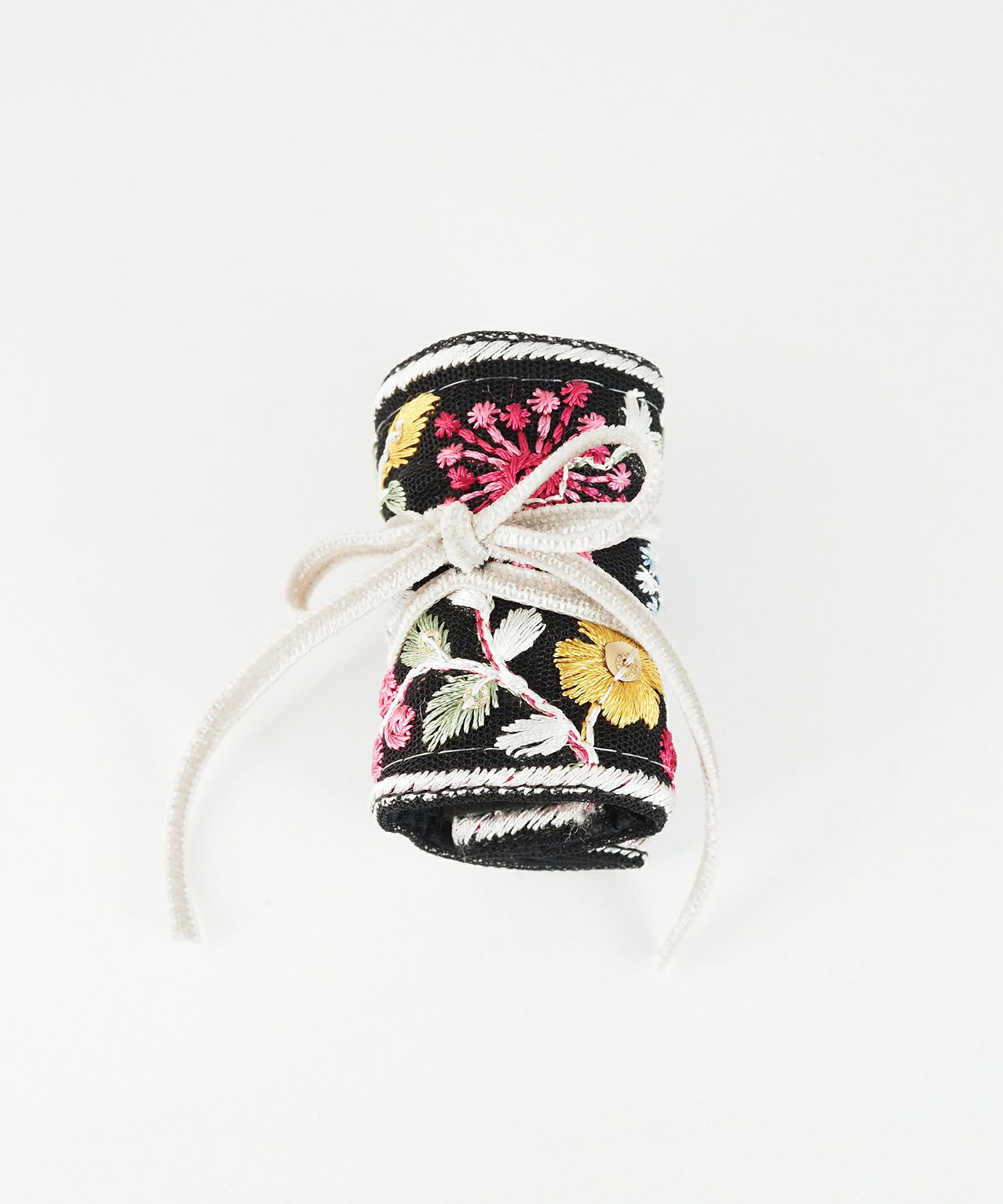 レトロ刺繍フラワーフック付きシュフィー【Zoule】