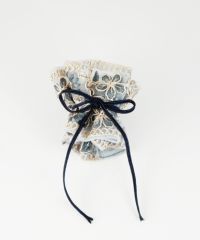 フリル刺繍フラワーフック付きシュフィー【Zoule】