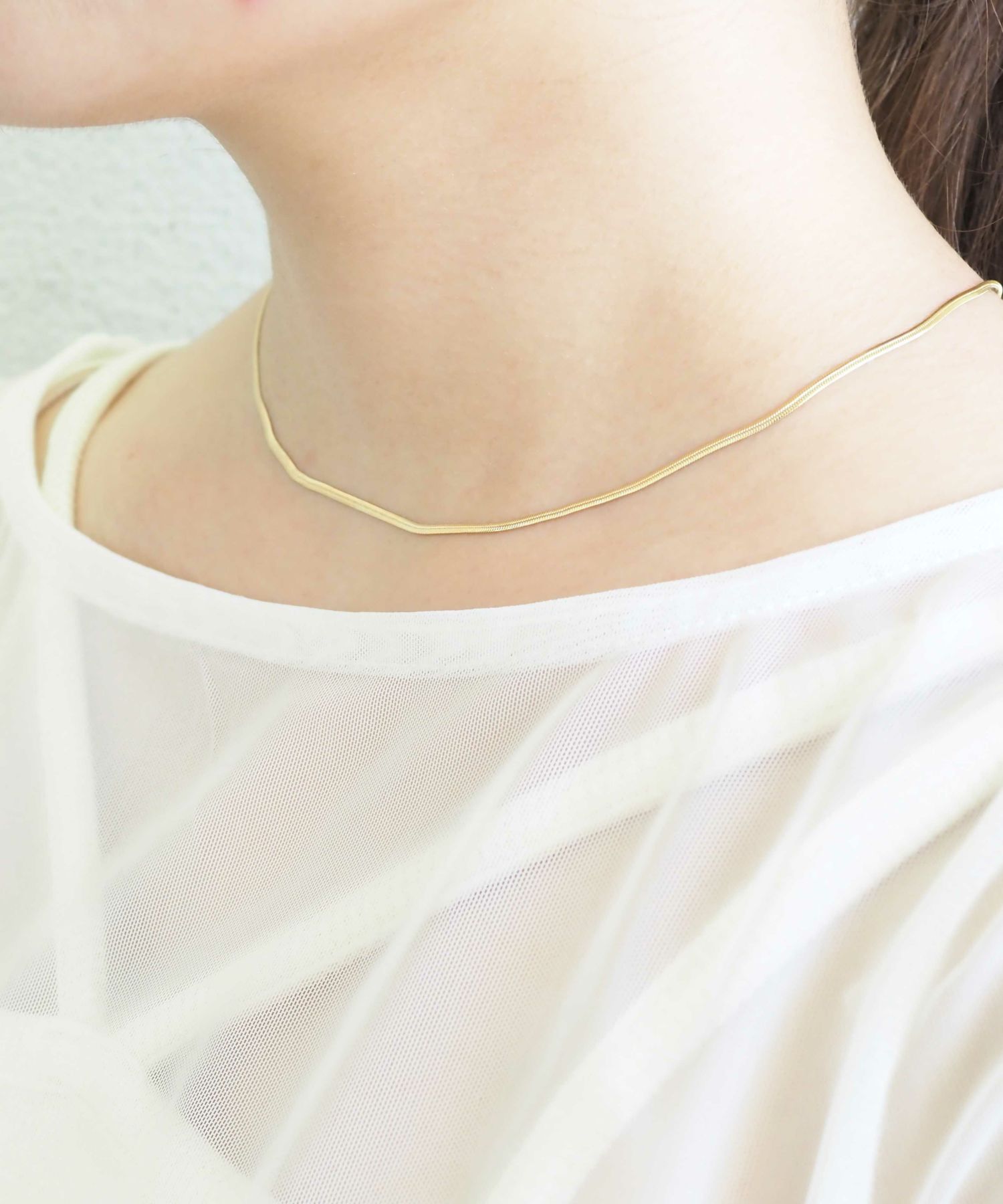 スネークチェーンステンレスネックレス