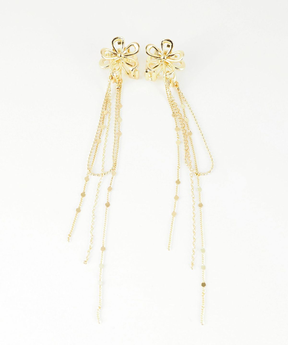 メタルフラワーチェーン付きミニクリップ2Pセット