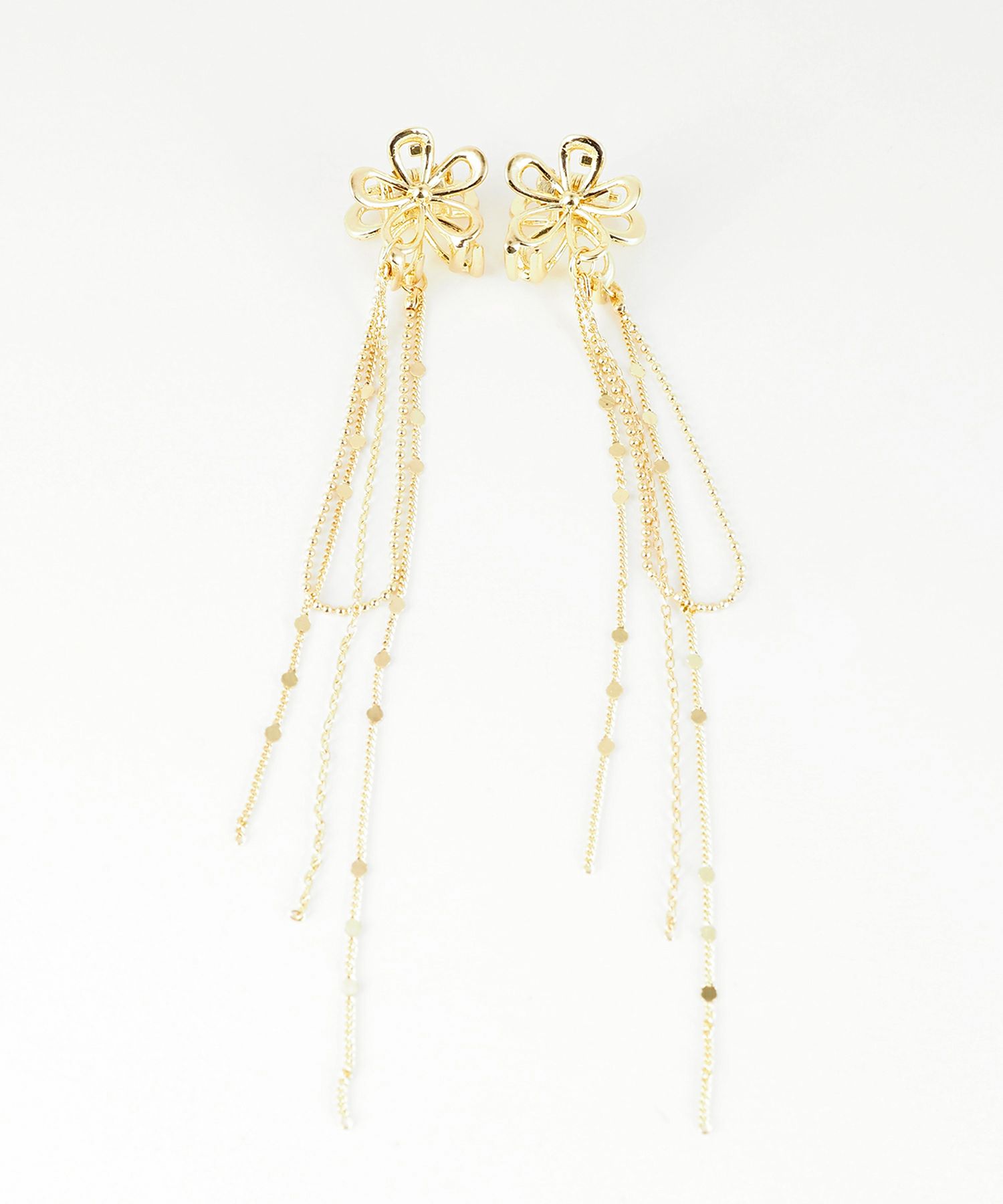 メタルフラワーチェーン付きミニクリップ2Pセット