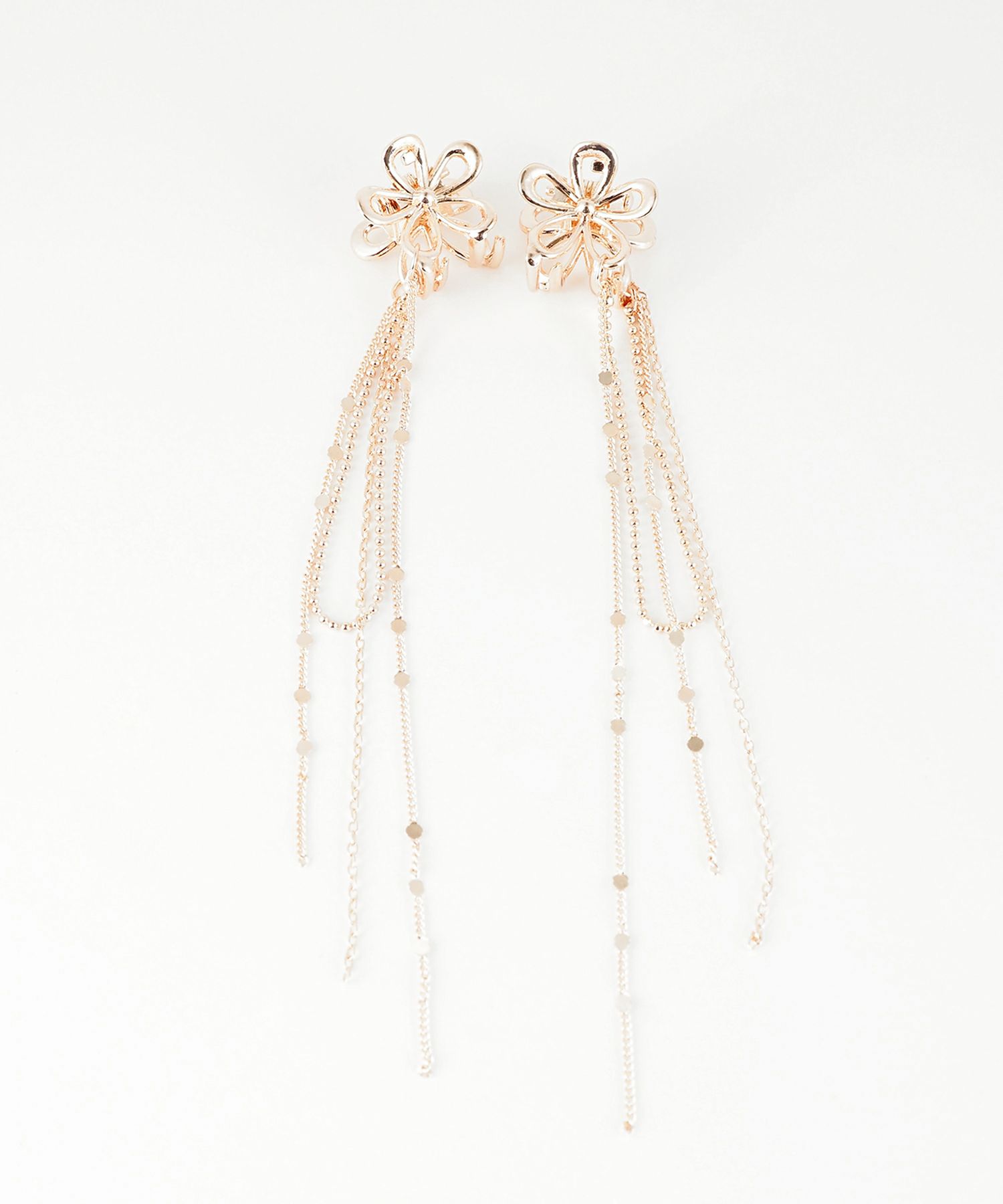 メタルフラワーチェーン付きミニクリップ2Pセット