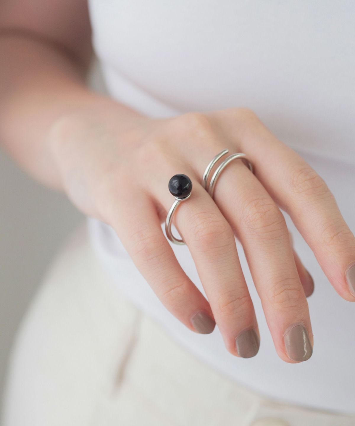 ストーンスパイラルダブルリング【MUK blossom stone】