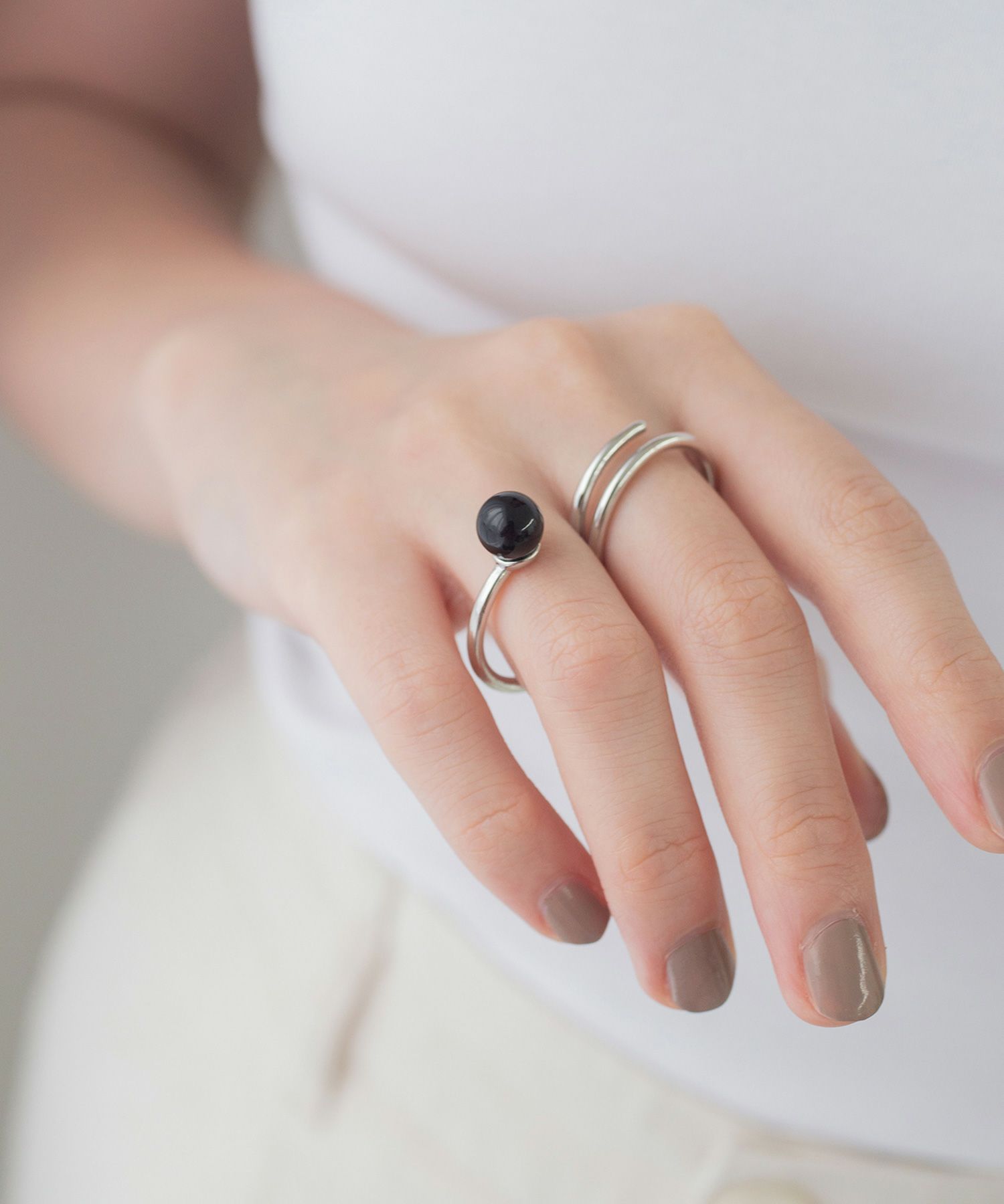 ストーンスパイラルダブルリング【MUK blossom stone】