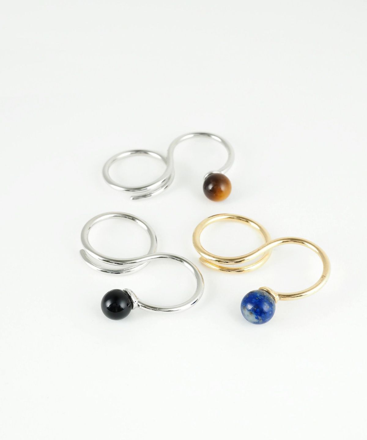 ストーンスパイラルダブルリング【MUK blossom stone】