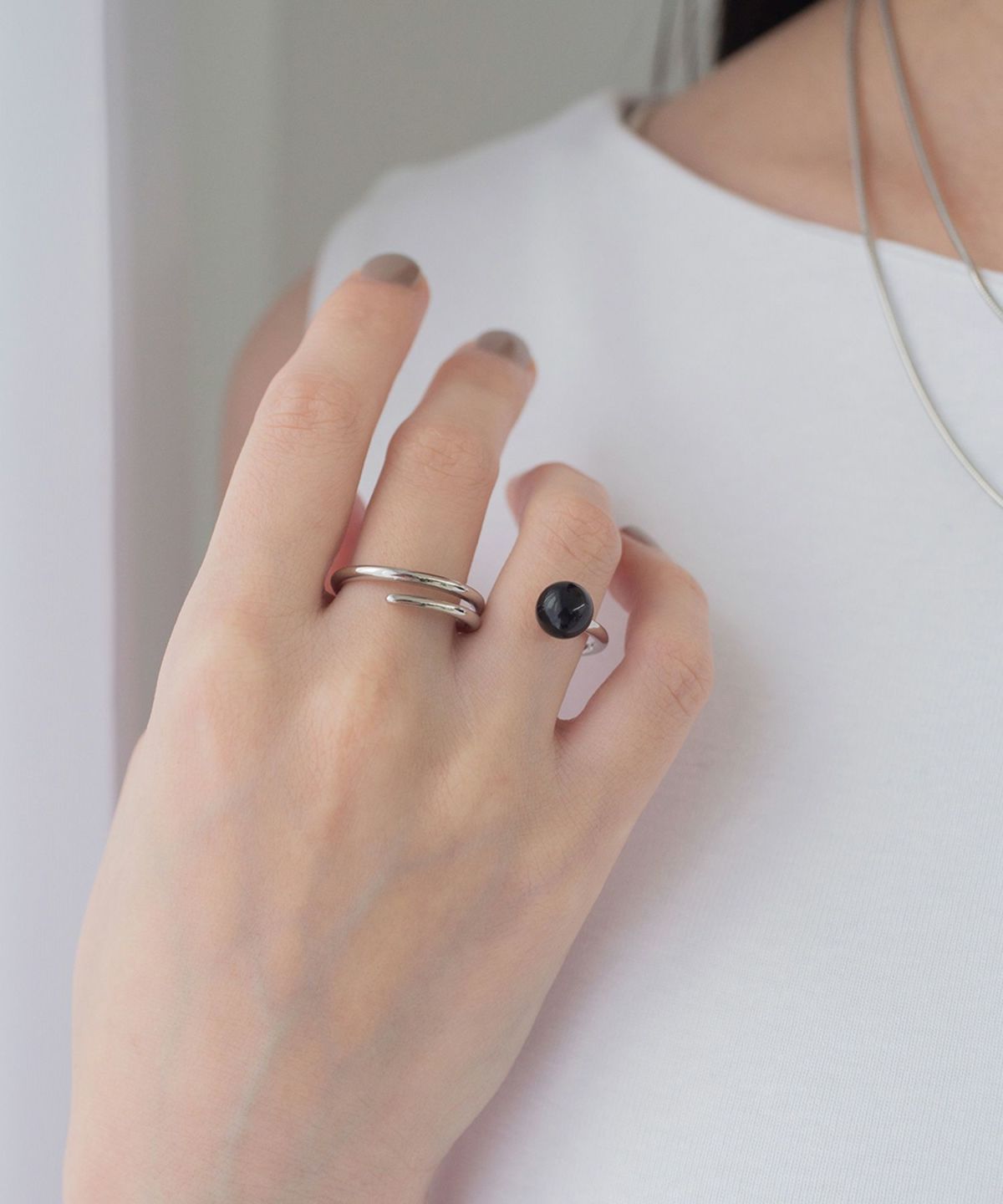 ストーンスパイラルダブルリング【MUK blossom stone】