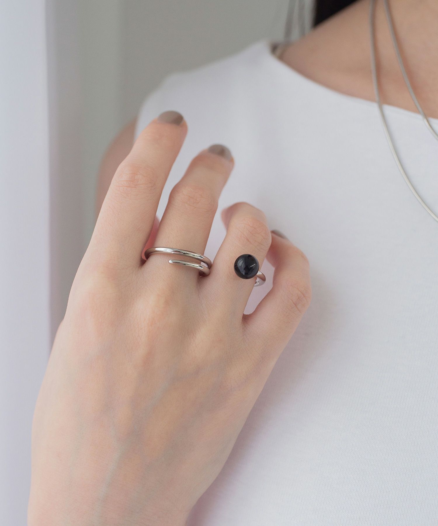 ストーンスパイラルダブルリング【MUK blossom stone】