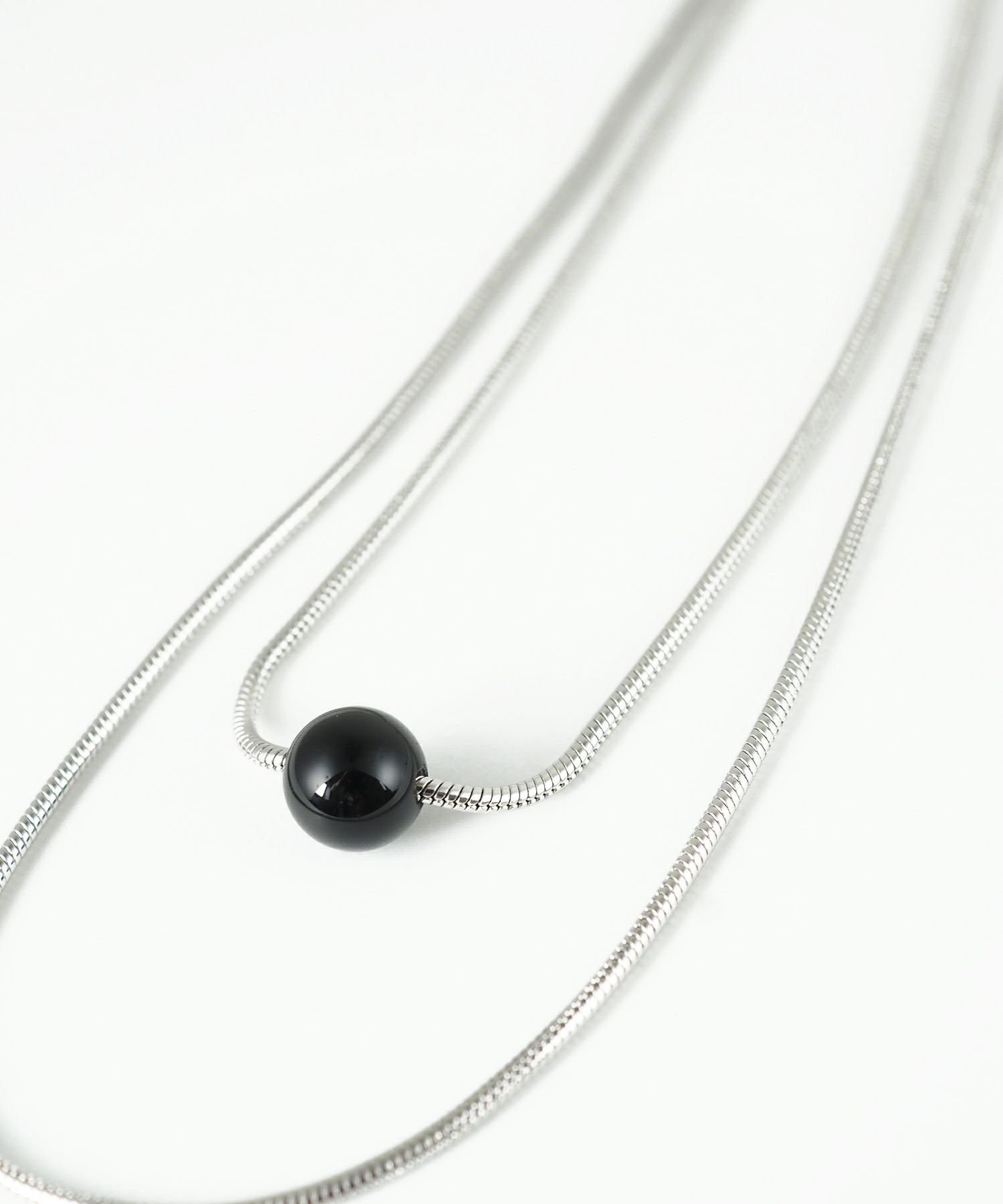 ストーン2連ショートネックレス【MUK blossom stone】