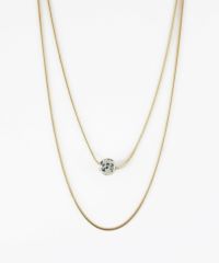 ストーン2連ショートネックレス【MUK blossom stone】