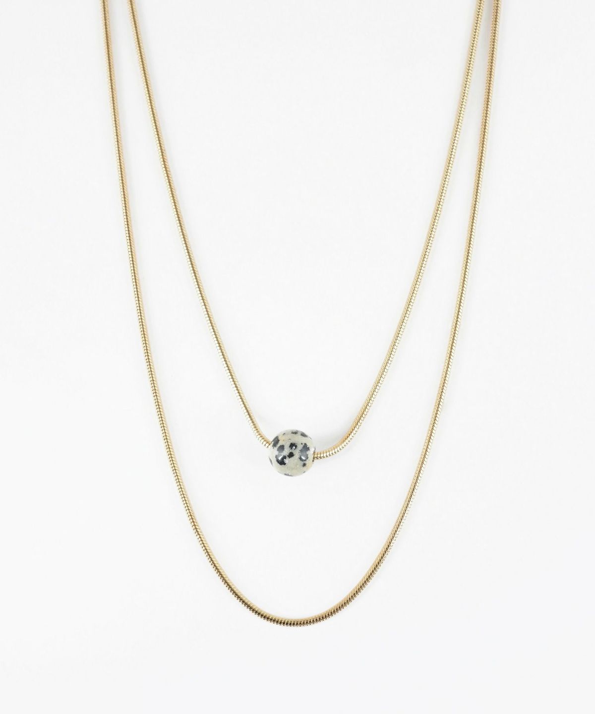 ストーン2連ショートネックレス【MUK blossom stone】