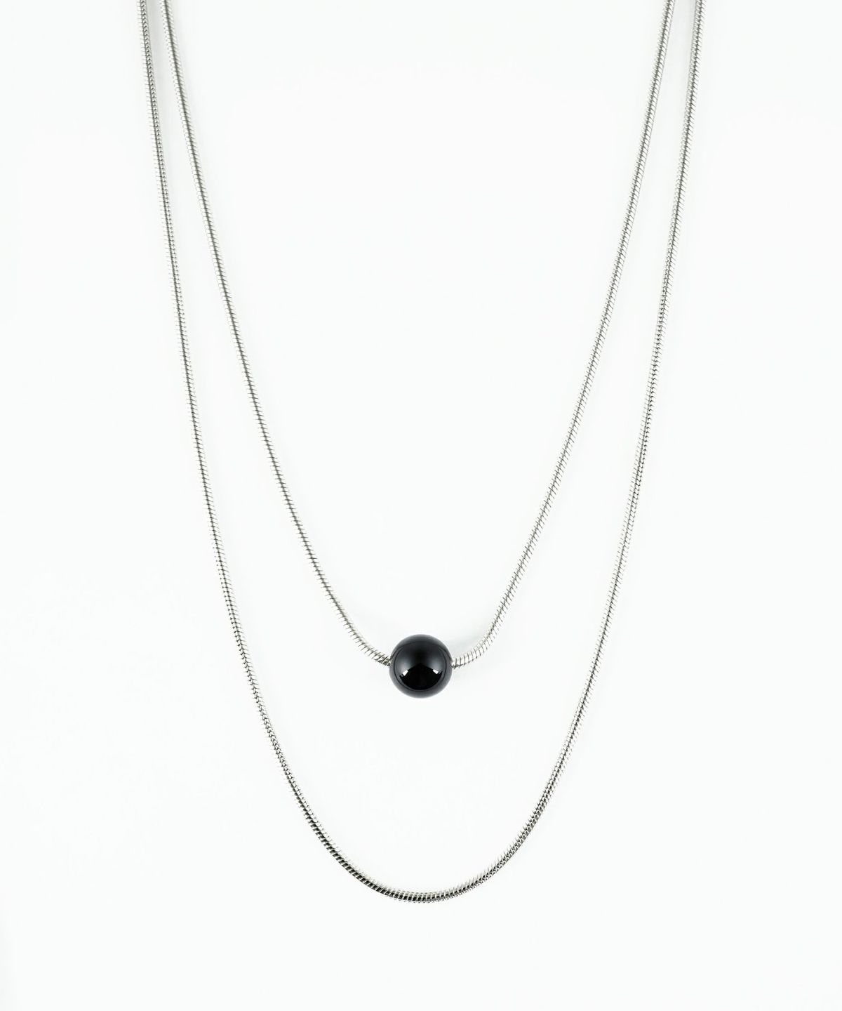 ストーン2連ショートネックレス【MUK blossom stone】