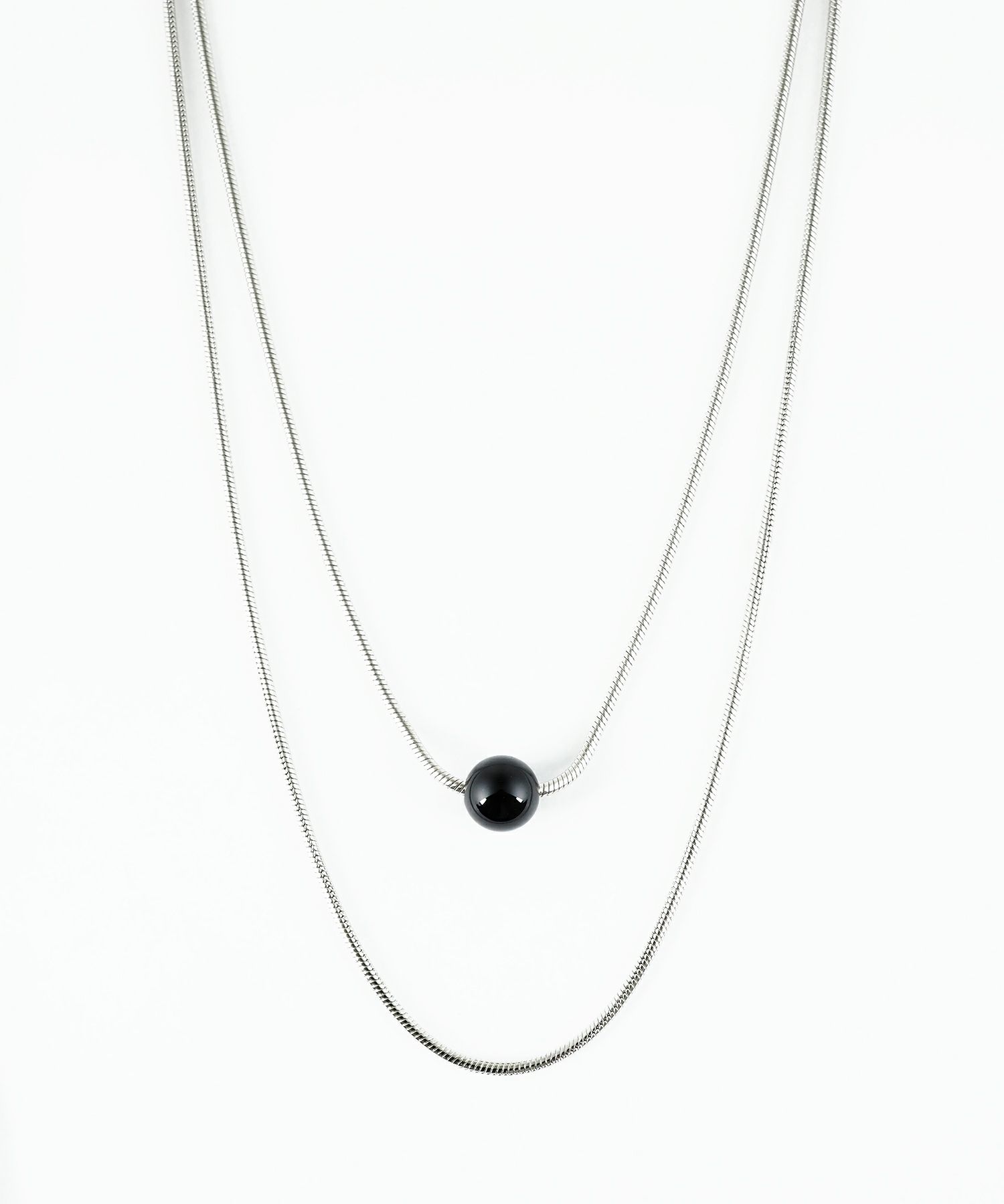 ストーン2連ショートネックレス【MUK blossom stone】