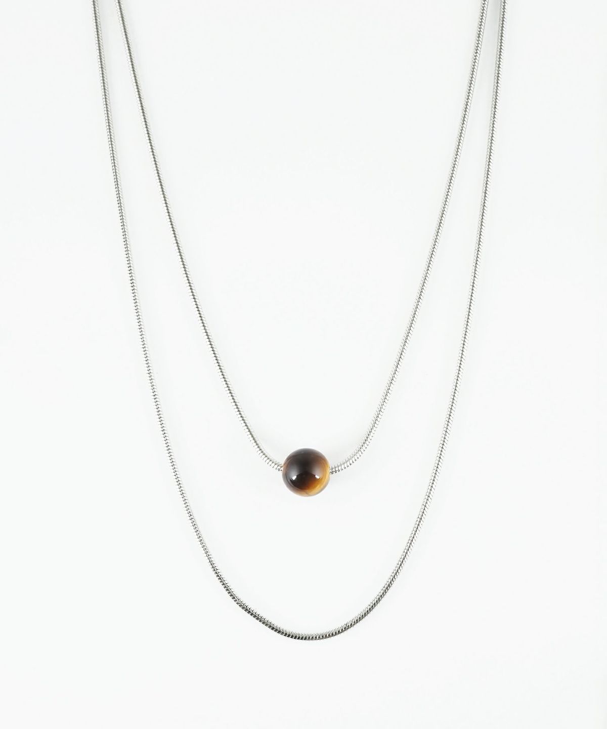 ストーン2連ショートネックレス【MUK blossom stone】