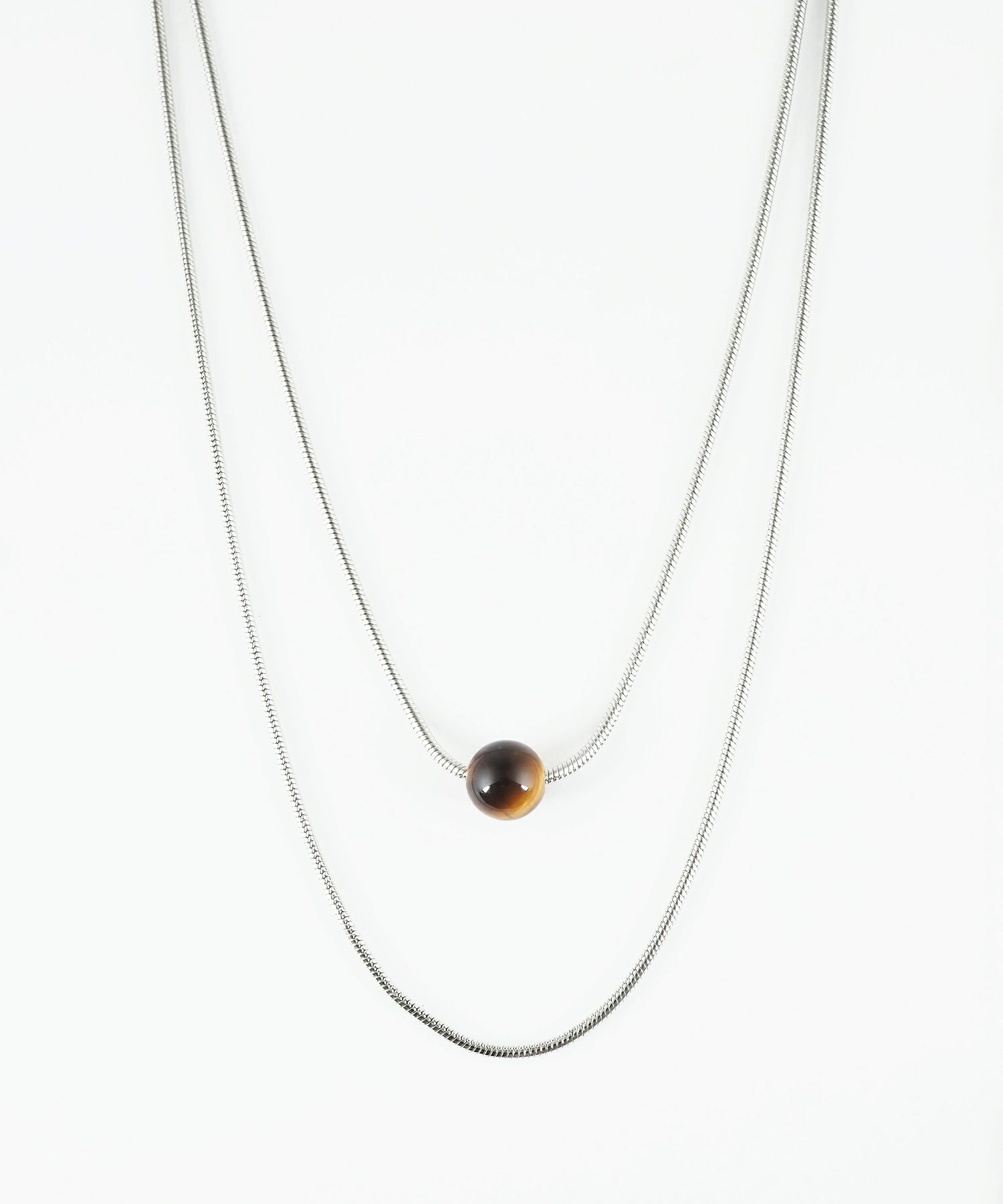 ストーン2連ショートネックレス【MUK blossom stone】