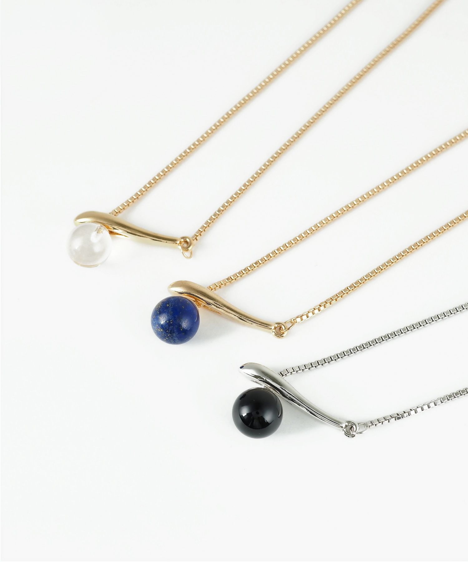 ストーンY字ロングネックレス【MUK blossom stone】