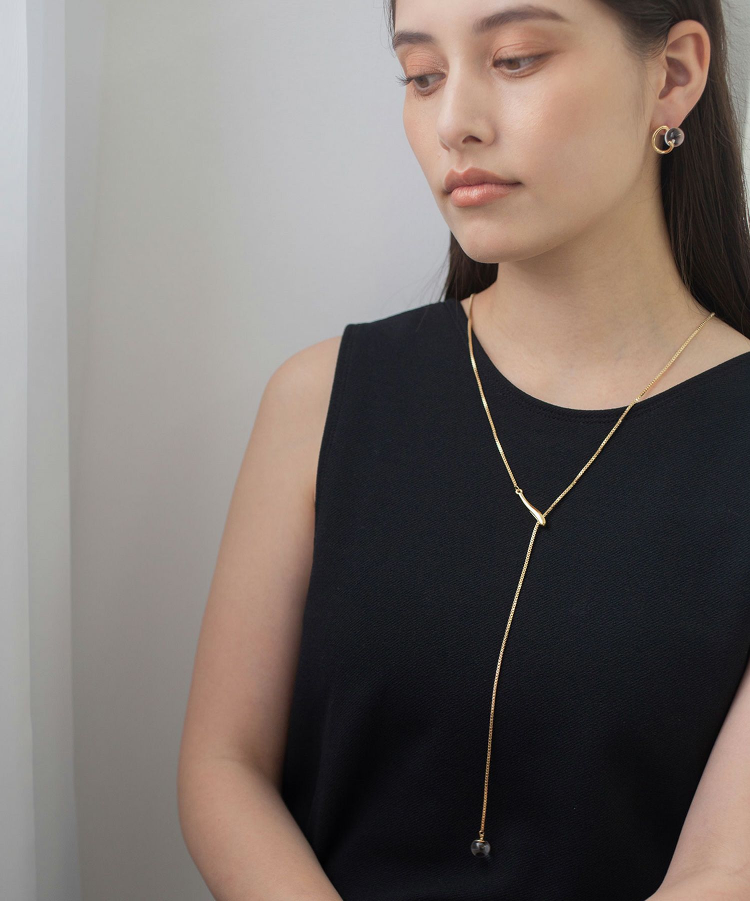 ストーンY字ロングネックレス【MUK blossom stone】