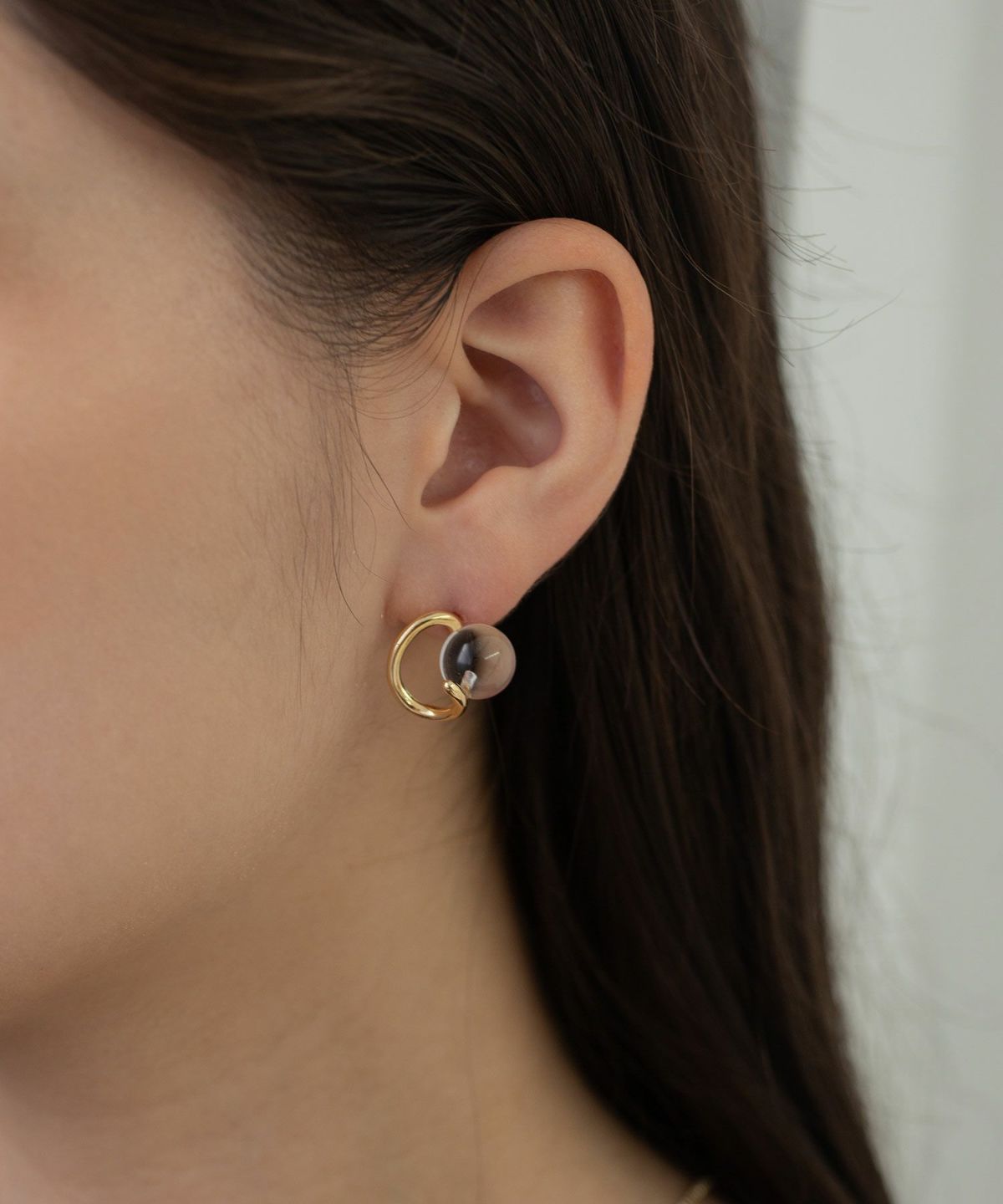 ストーンニュアンスメタルピアス【MUK blossom stone】