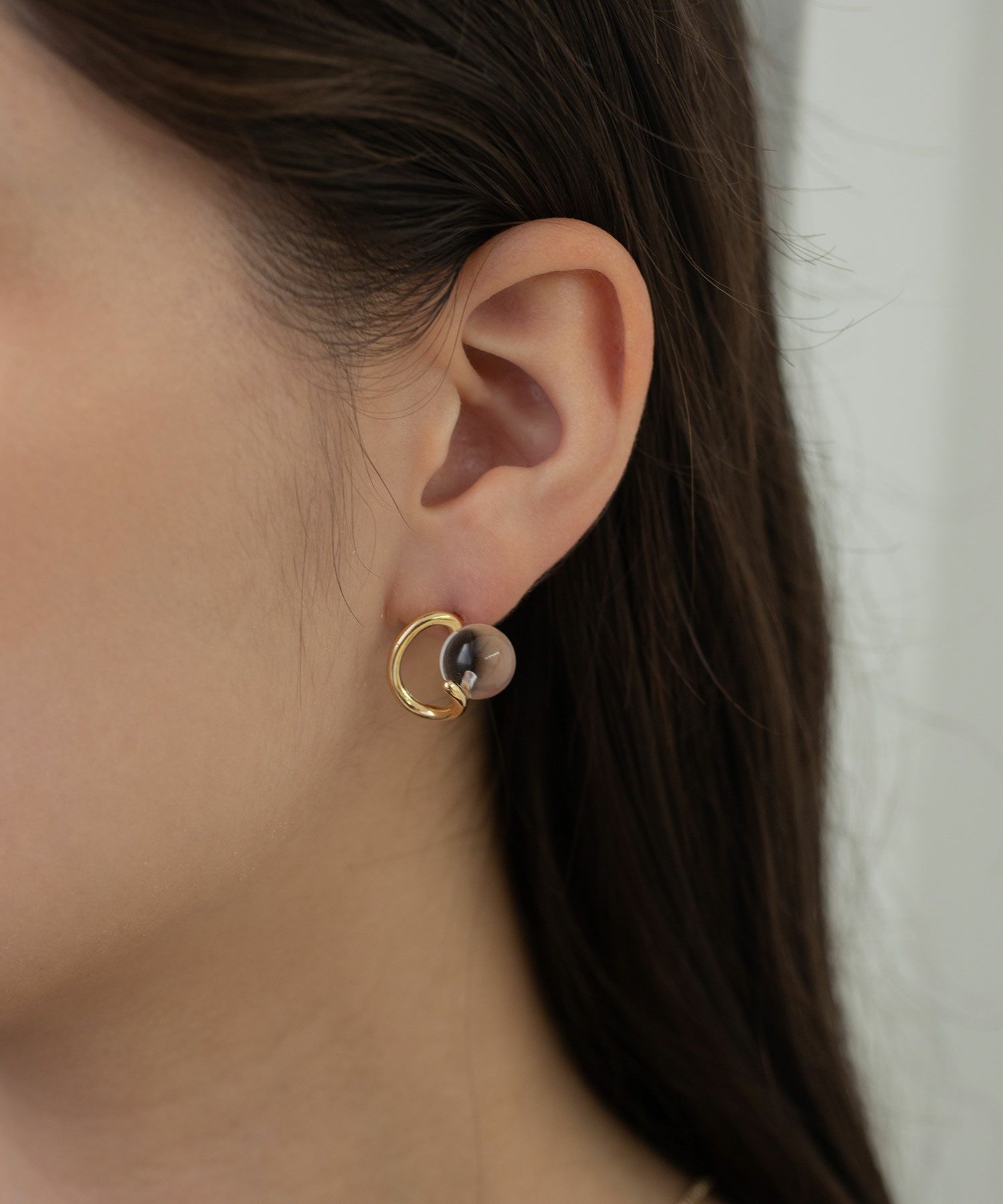 ストーンニュアンスメタルピアス【MUK blossom stone】