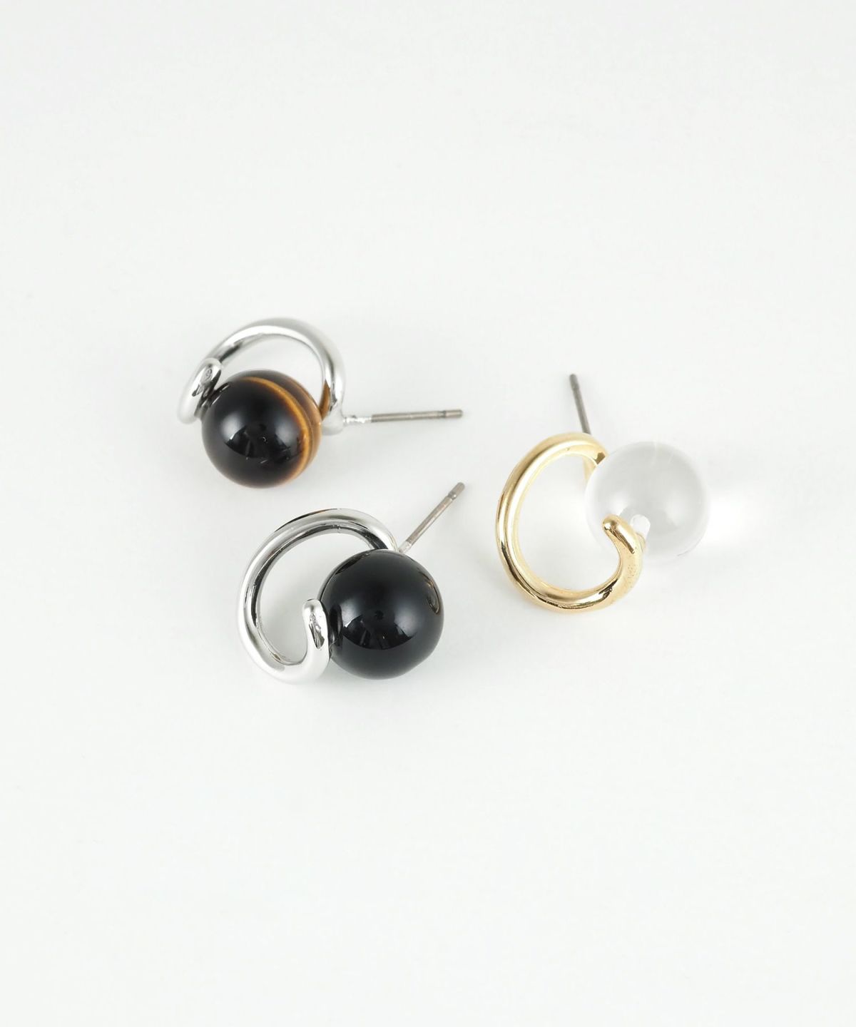 ストーンニュアンスメタルピアス【MUK blossom stone】