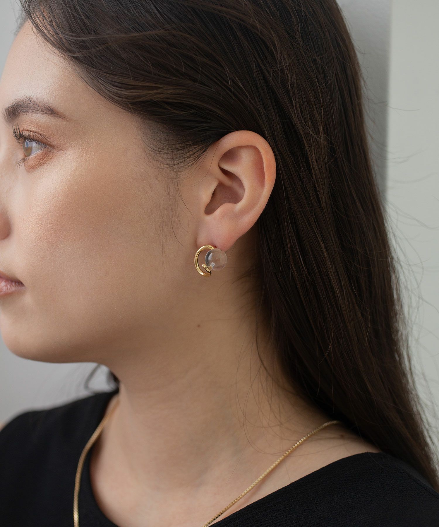 ストーンニュアンスメタルピアス【MUK blossom stone】