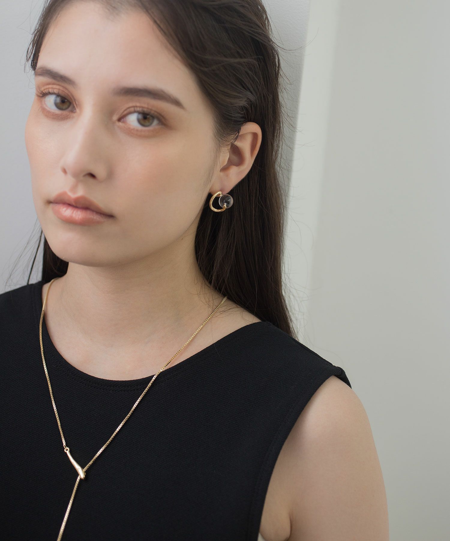 ストーンニュアンスメタルピアス【MUK blossom stone】