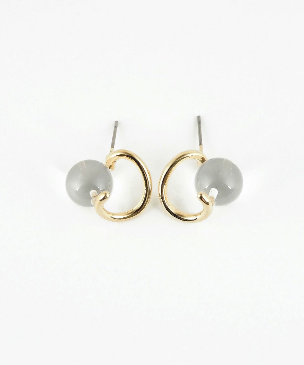 ストーンニュアンスメタルピアス【MUK blossom stone】