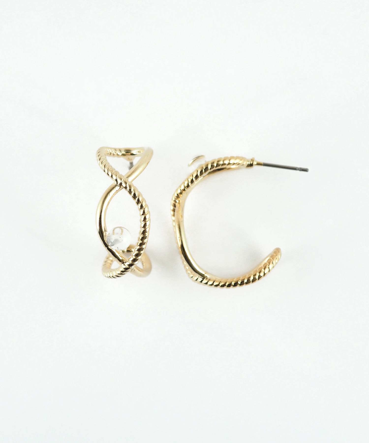 ストーンエリプスクロスピアス【MUK blossom stone】