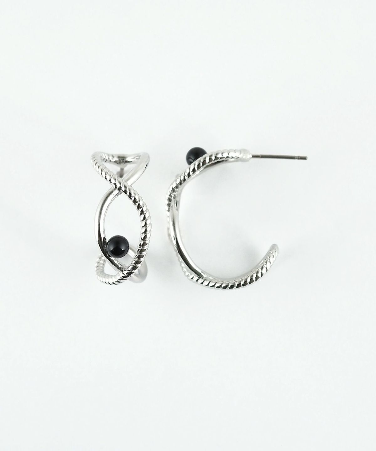 ストーンエリプスクロスピアス【MUK blossom stone】