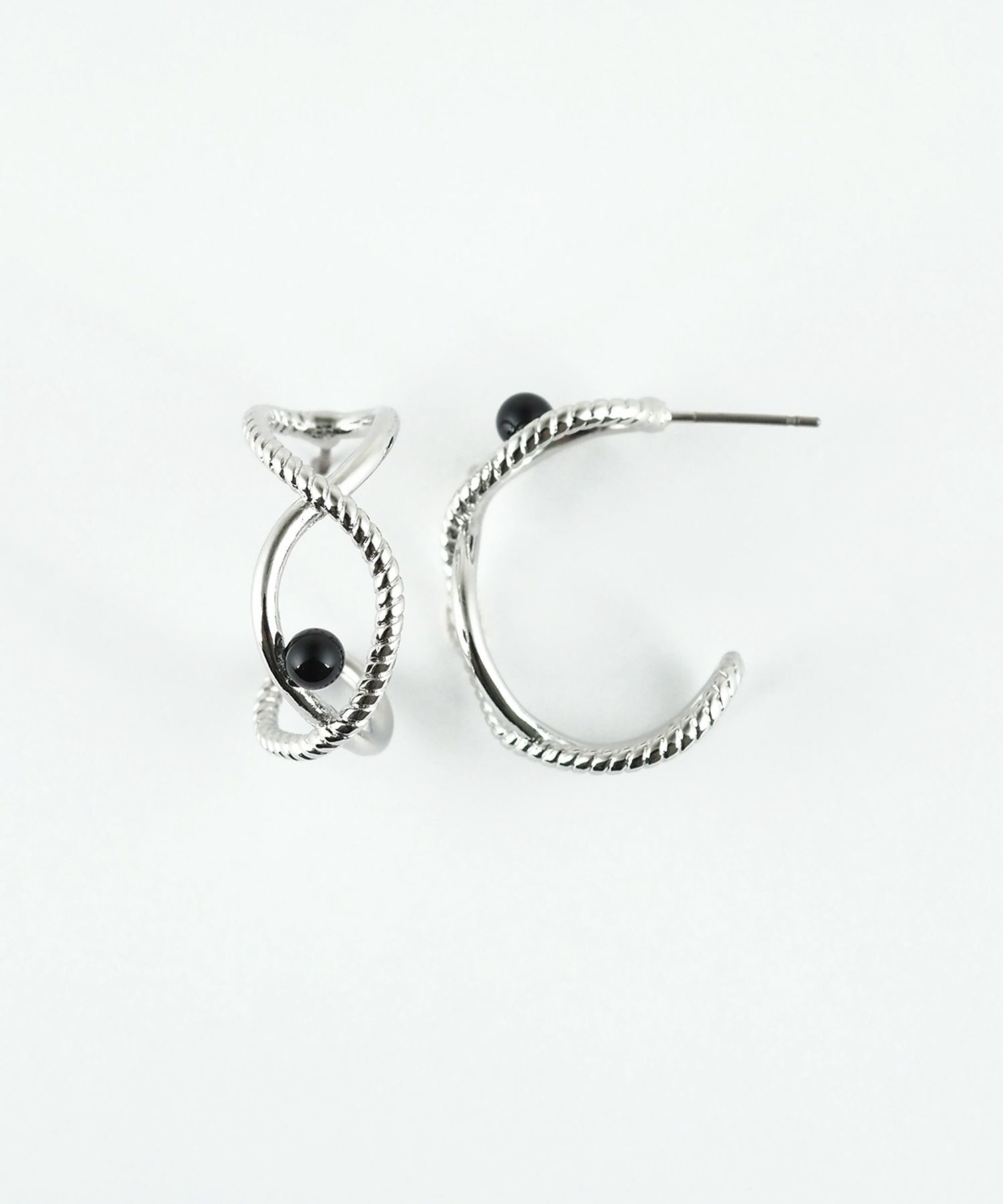 ストーンエリプスクロスピアス【MUK blossom stone】