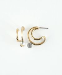 ストーン2連フープピアス【MUK blossom stone】