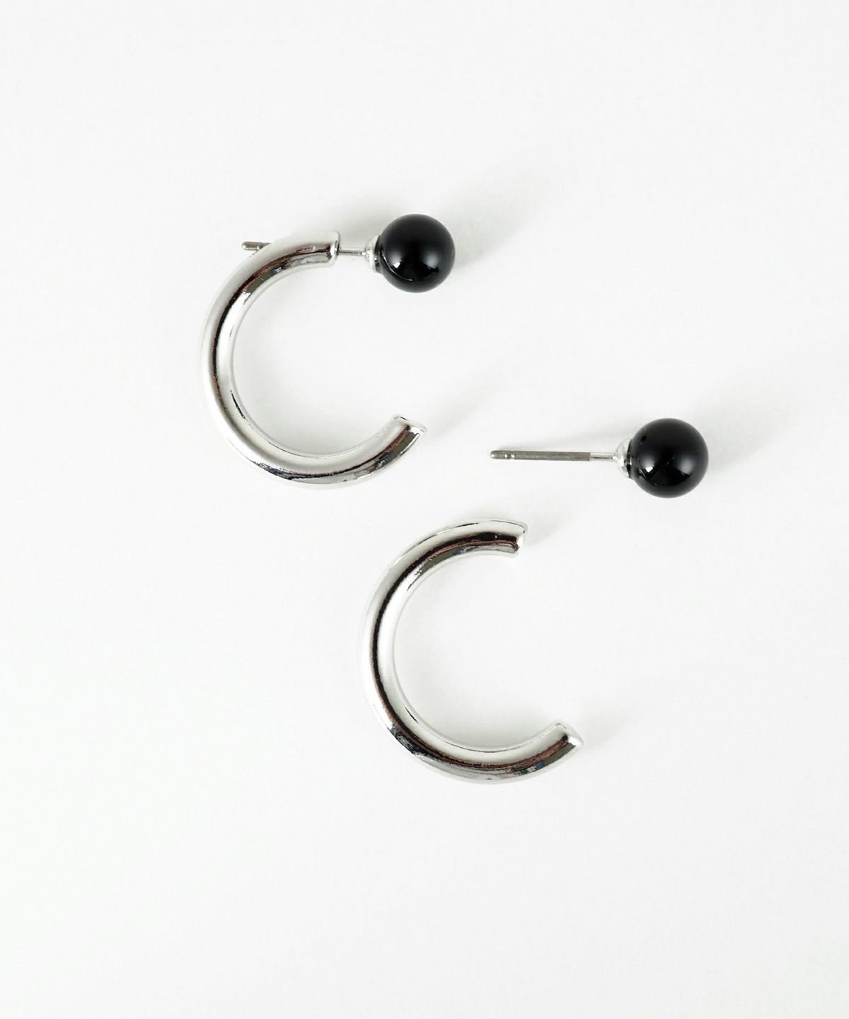 ストーンCカールフープピアス【MUK blossom stone】