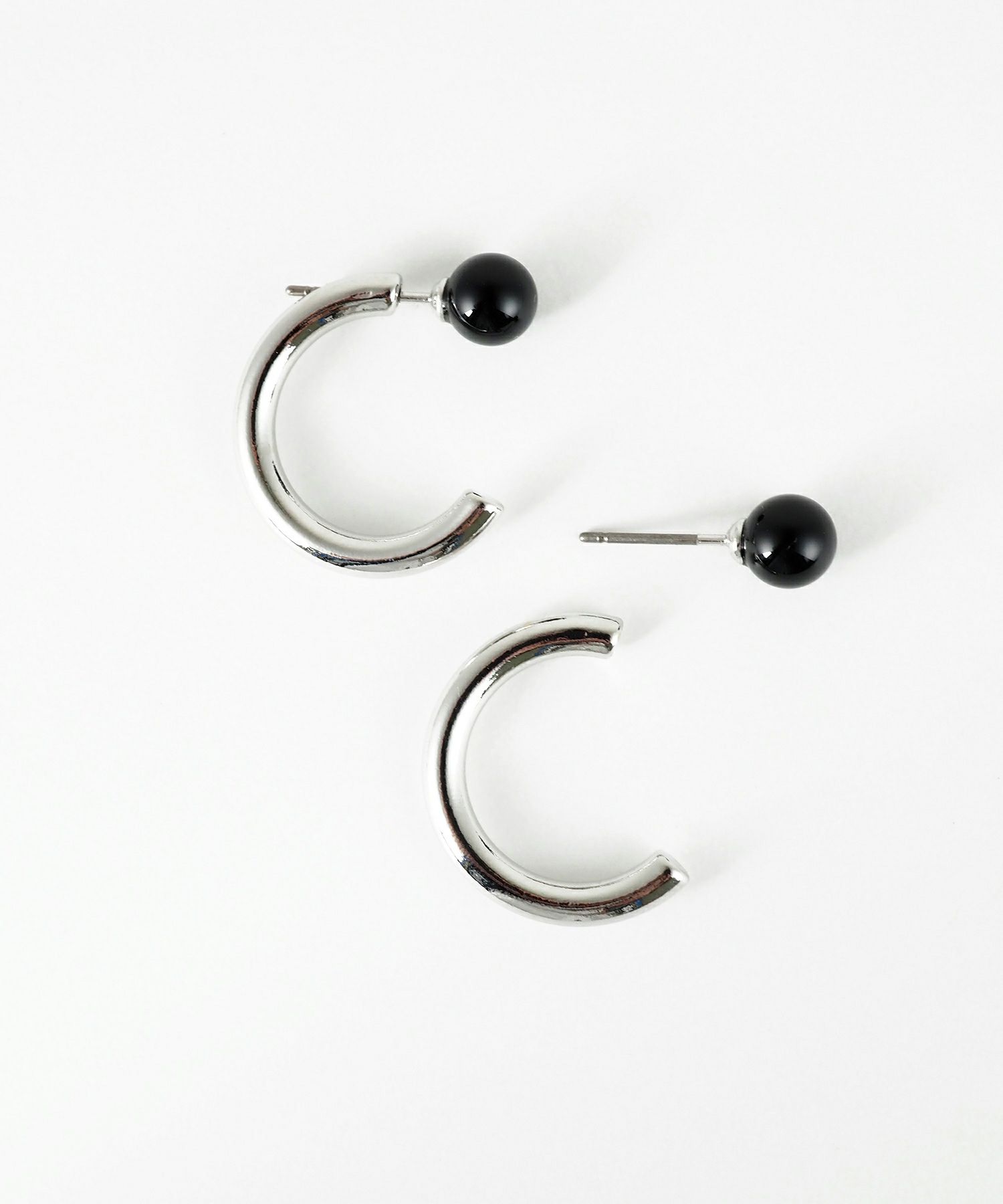 ストーンCカールフープピアス【MUK blossom stone】