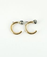 ストーンCカールフープピアス【MUK blossom stone】