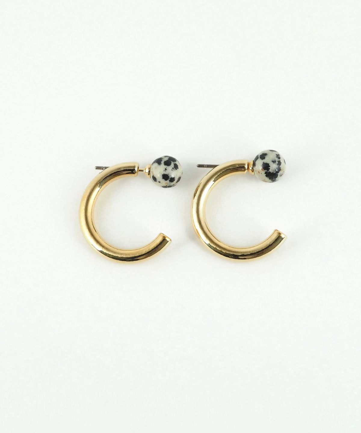 ストーンCカールフープピアス【MUK blossom stone】