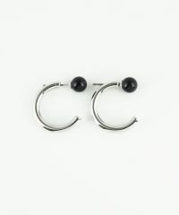 ストーンCカールフープピアス【MUK blossom stone】