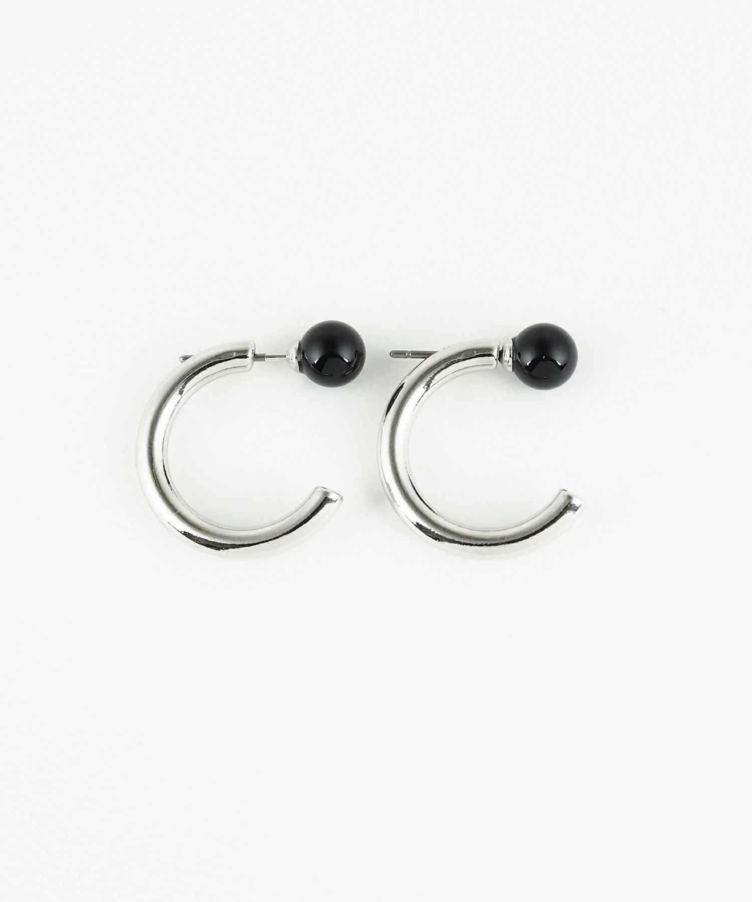 ストーンCカールフープピアス【MUK blossom stone】