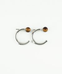 ストーンCカールフープピアス【MUK blossom stone】