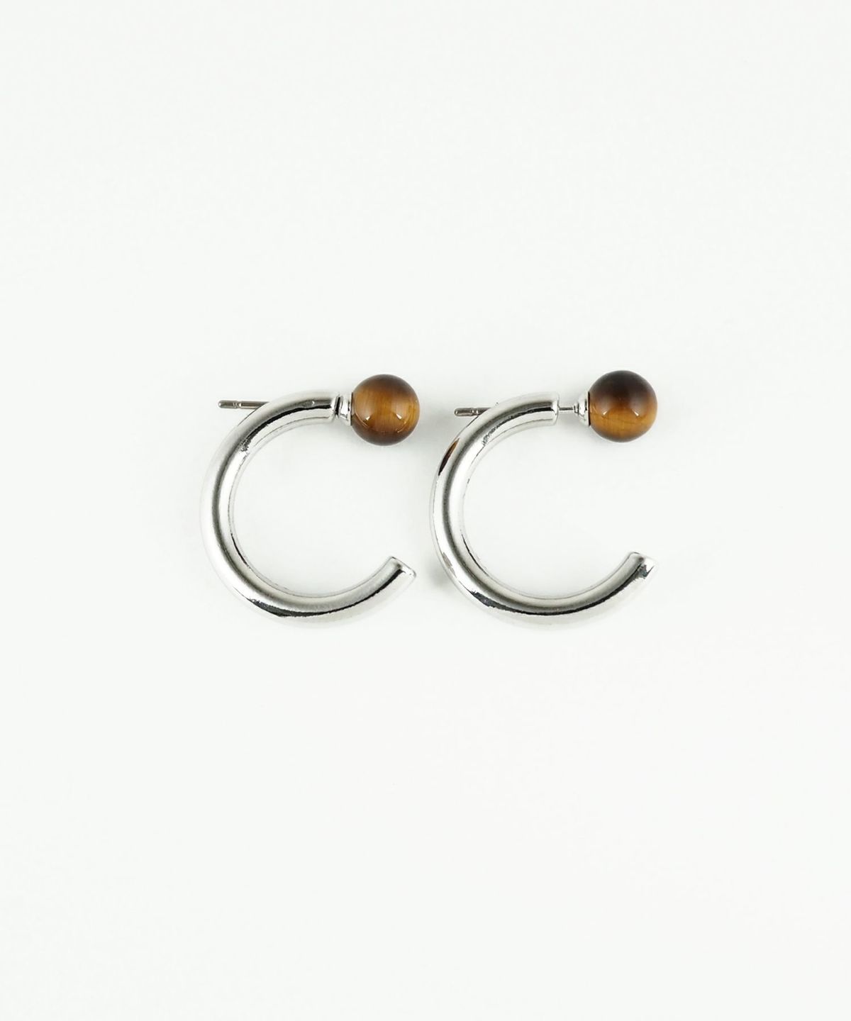 ストーンCカールフープピアス【MUK blossom stone】