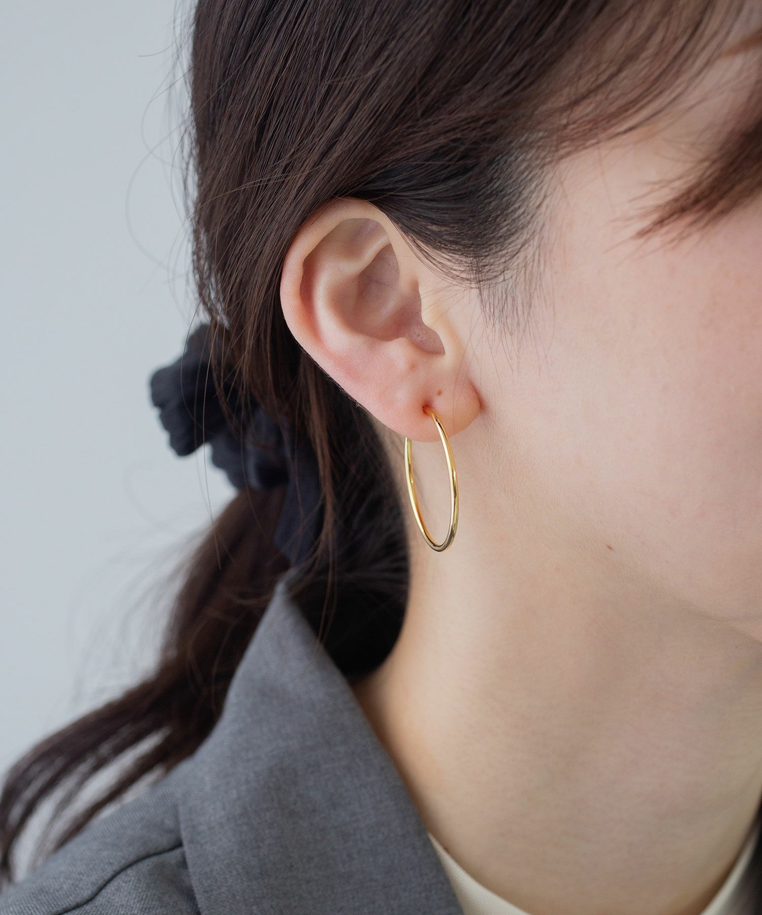 30mmシンプルパイプイヤリング