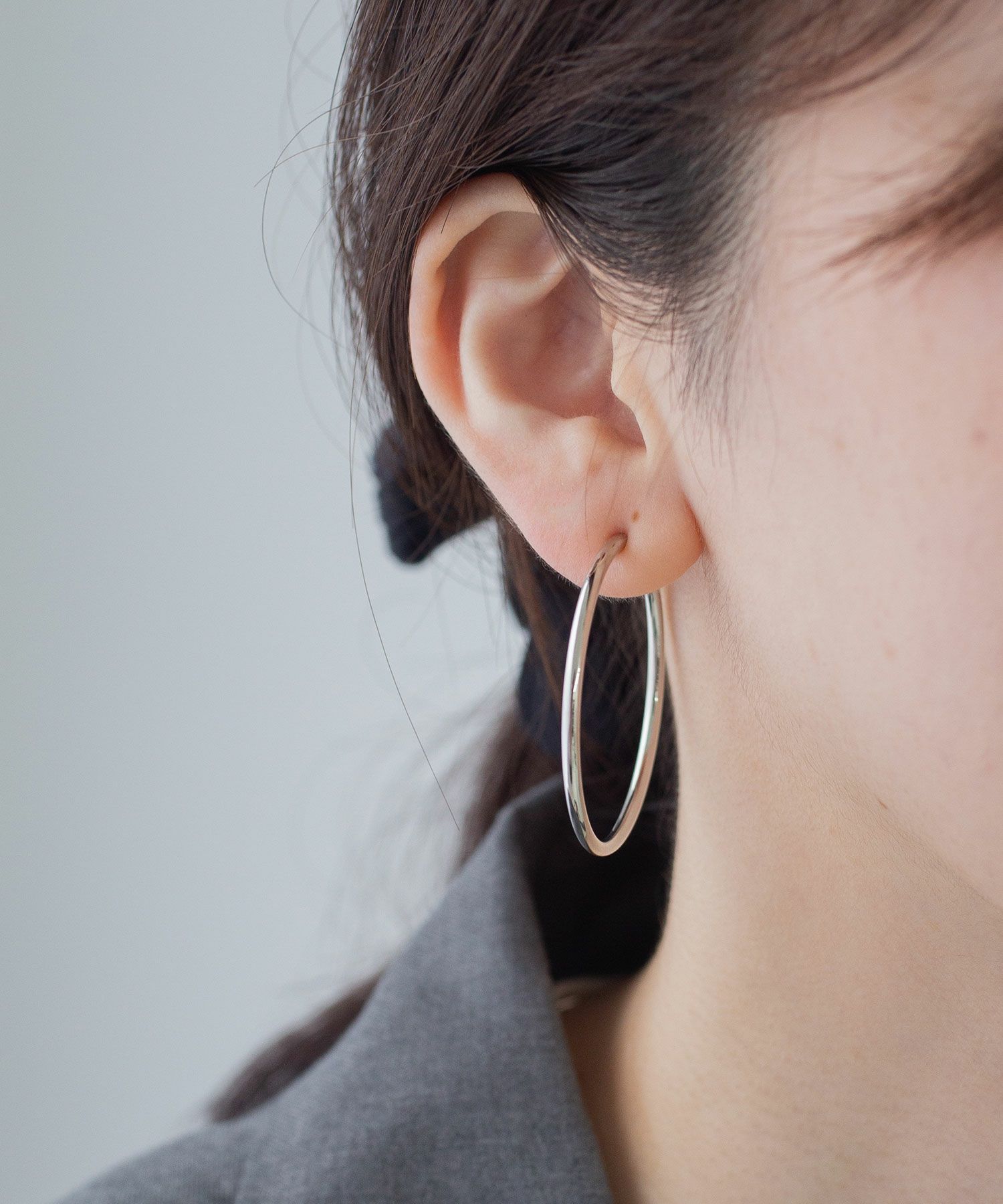 40mmシンプルパイプイヤリング