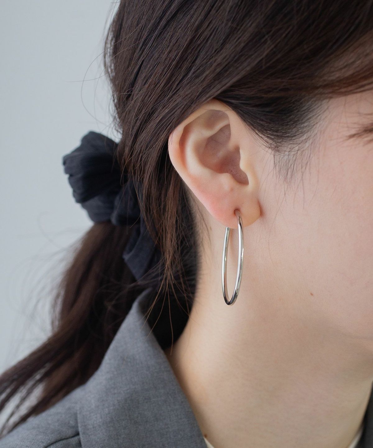 40mmシンプルパイプイヤリング