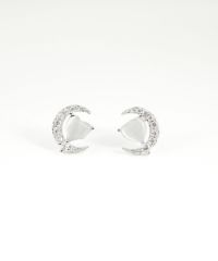 ハートムーンキャッツアイチタンポストピアス