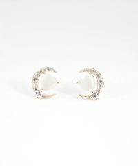 ハートムーンキャッツアイチタンポストピアス